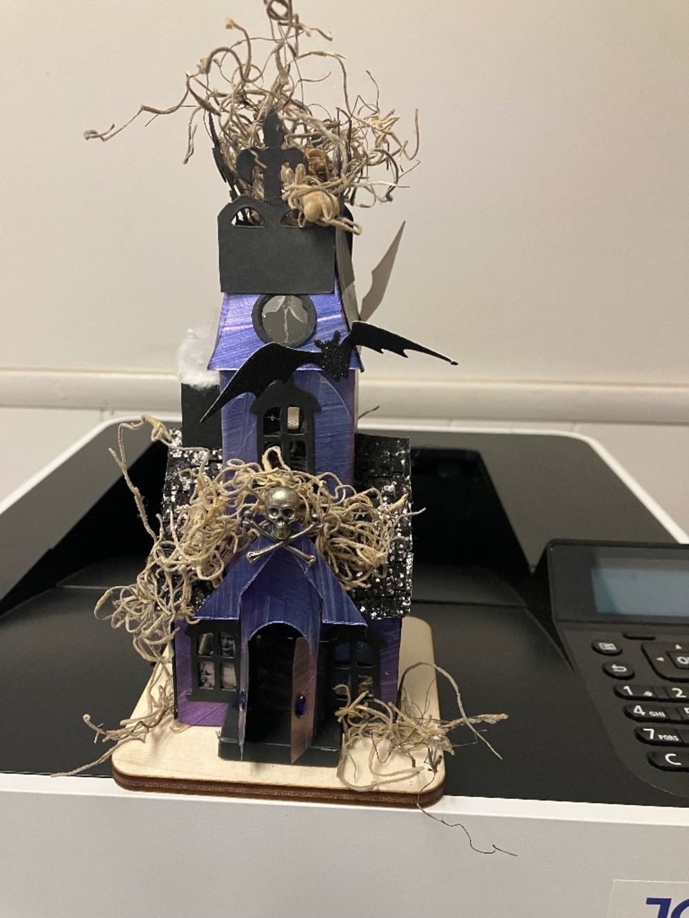 Handmade paper Halloween house
